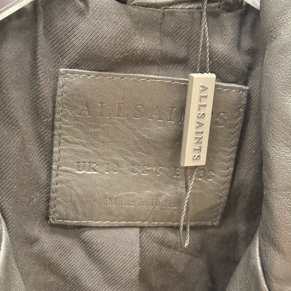 All Saints Conroy Quilted Leather Biker Jacket - Picture 10 of 10